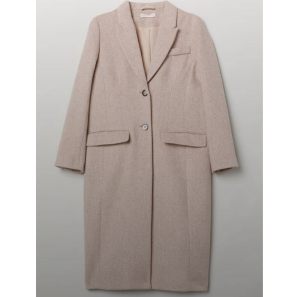 H&M Wool Blend Powder Pink Over Coat Sz 0 - Picture 2 of 14